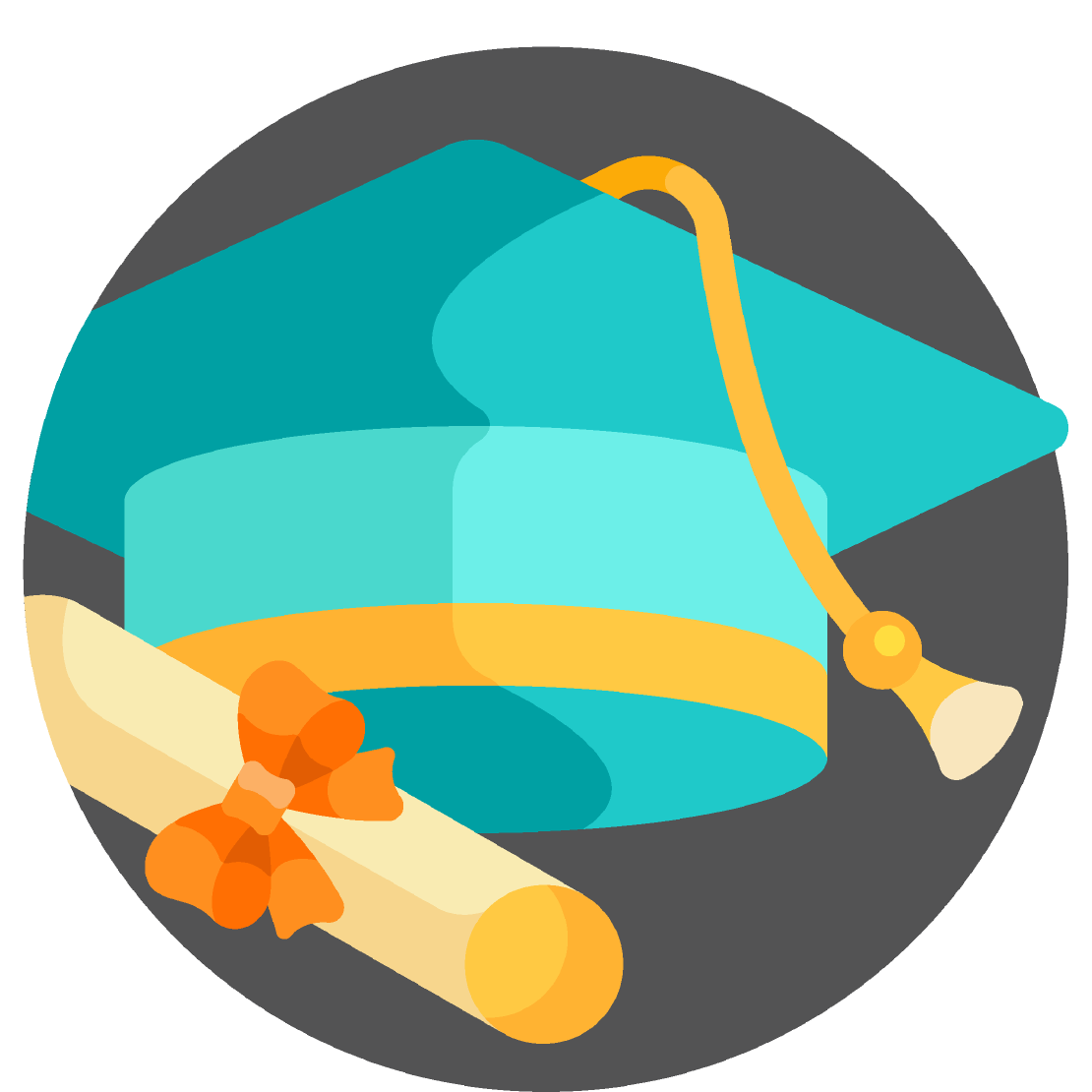 Graduation cap and diploma icon