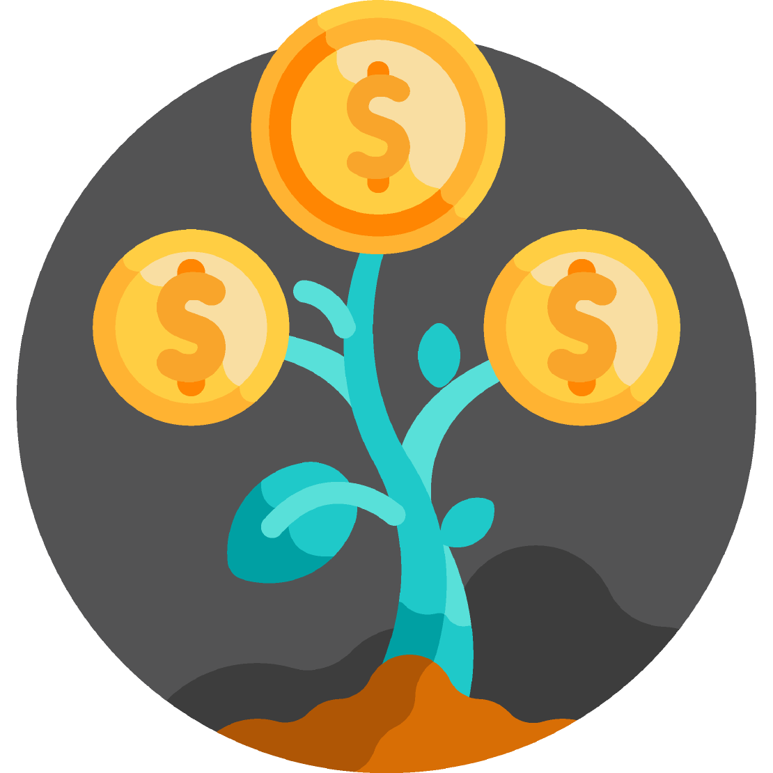 Money plant starting to grow icon