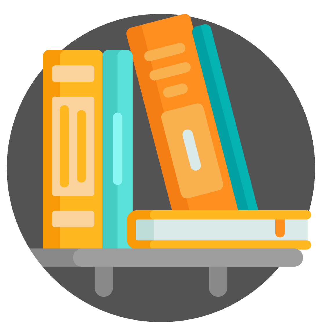 Books on a shelf icon